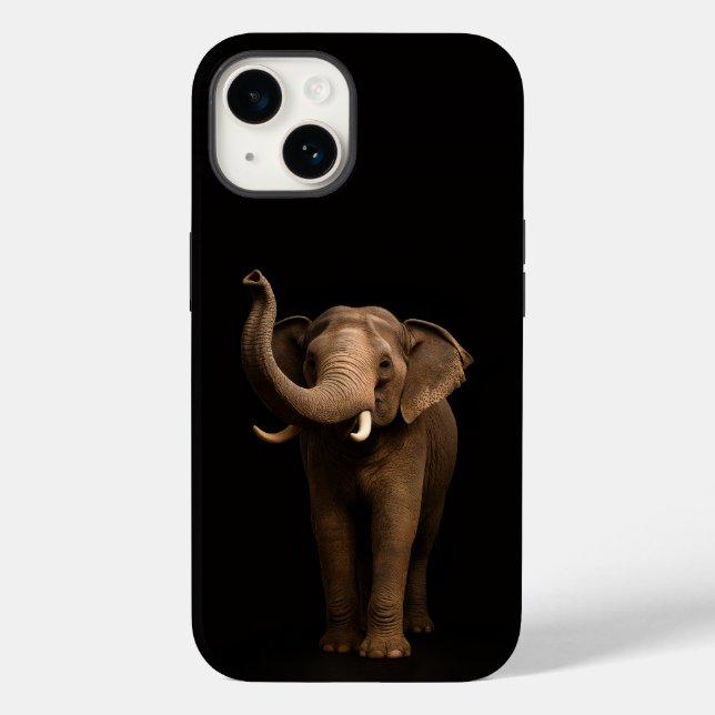 Black 4 Luxe iPhone 14 Mate, Mighty Elephant Case-Mate iPhone 14 Hülle (Rückseite)