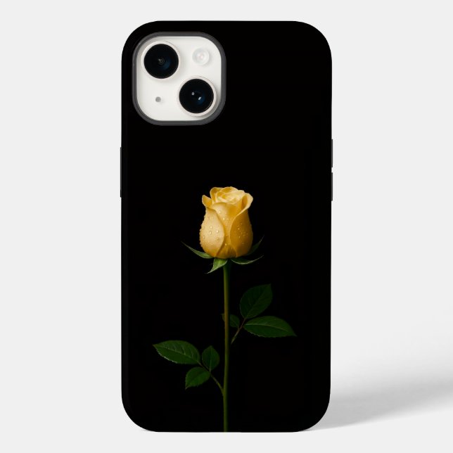 Black 4 Luxe iPhone 14 Mate, Sunlit Yellow Rose Case-Mate iPhone 14 Hülle (Rückseite)