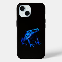 Black 4 Luxe iPhone 15 Case, Blue Frog