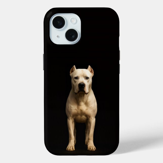 Black 4 Luxe iPhone 15 Case, Bold Dogo Argentino Case-Mate iPhone Hülle (Rückseite)