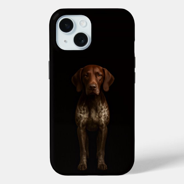 Black 4 Luxe iPhone 15 Case, German Pointer Dog Case-Mate iPhone Hülle (Rückseite)
