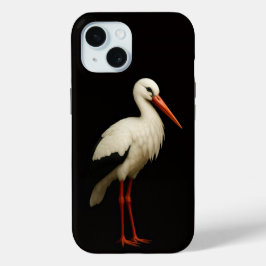 Black 4 Luxe iPhone 15 Case, Graceful Stork Case-Mate iPhone Hülle