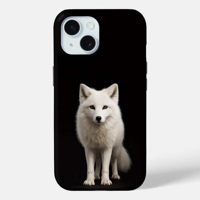 Black 4 Luxe iPhone 15 Case, Ivory Arctic Fox Case-Mate iPhone Hülle (Rückseite)