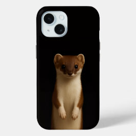 Black 4 Luxe iPhone 15 Case-Mate, Elegant Weasel Case-Mate iPhone Hülle