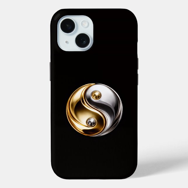 Black 4 Luxe iPhone 15 Case, Yin Yang Harmony Case-Mate iPhone Hülle (Rückseite)