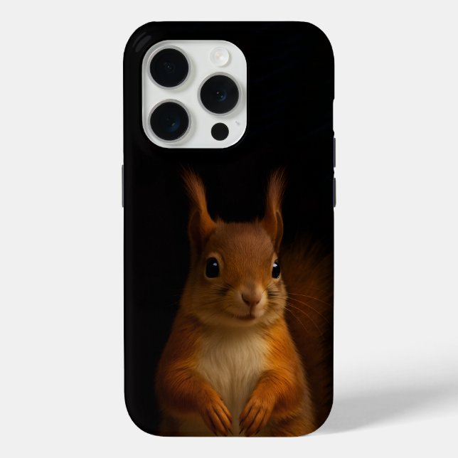 Black 4 Luxe iPhone 15 Pro Case-Mate, Red Squirrel Case-Mate iPhone Hülle (Rückseite)