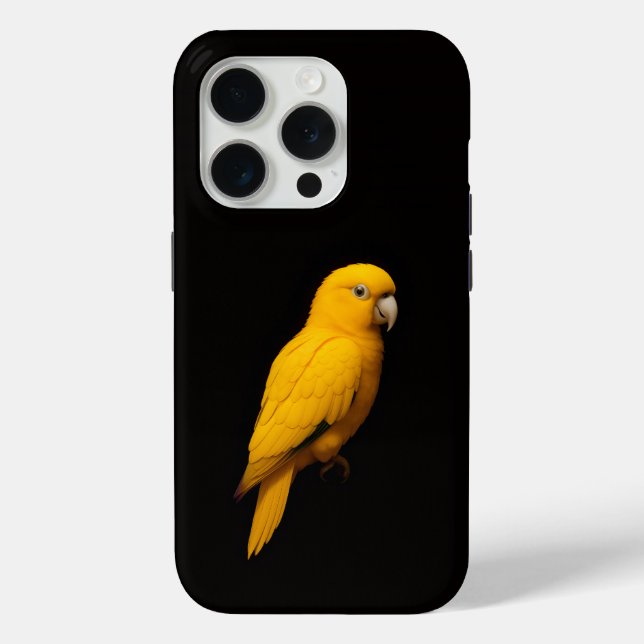 Black 4 Luxe iPhone 15 Pro Mate, Golden Parakeet Case-Mate iPhone Hülle (Rückseite)