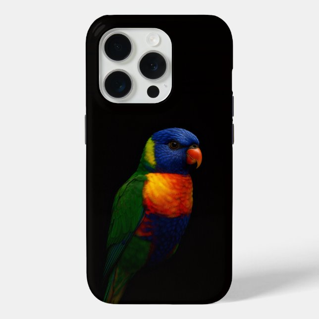 Black 4 Luxe iPhone 15 Pro Mate, Lorikeet Parrot Case-Mate iPhone Hülle (Rückseite)