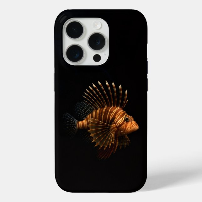 Black 4 Luxe iPhone 15 Pro Mate, Red Lionfish Case-Mate iPhone Hülle (Rückseite)