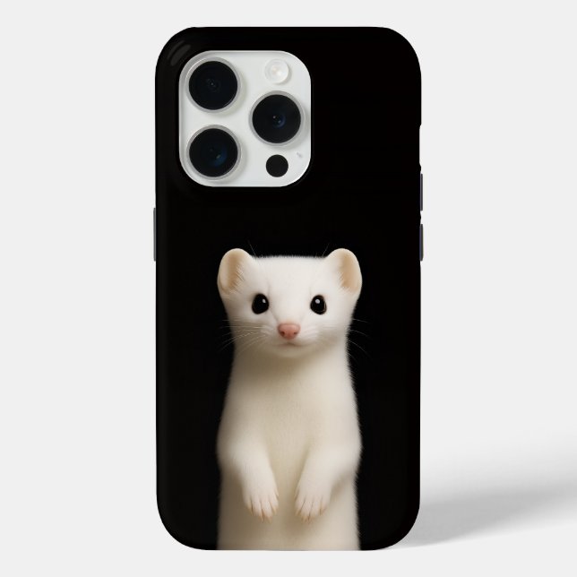 Black 4 Luxe iPhone 15 Pro Mate, Stylish Ermine Case-Mate iPhone Hülle (Rückseite)