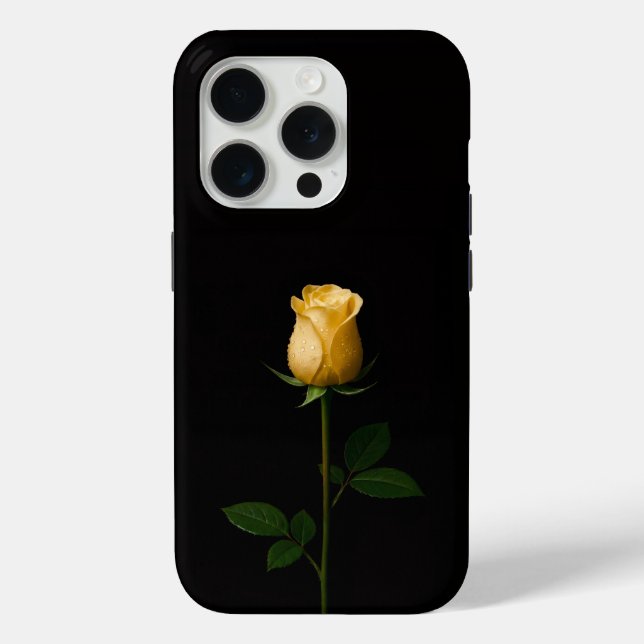 Black 4 Luxe iPhone 15 Pro Mate Sunlit Yellow Rose Case-Mate iPhone Hülle (Rückseite)