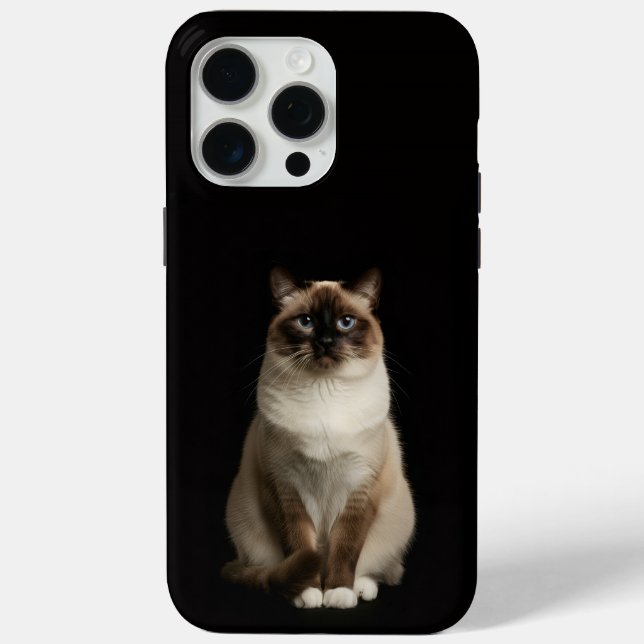 Black 4 Luxe iPhone 15 Pro Max, Birmanese Cat Case-Mate iPhone Hülle (Rückseite)