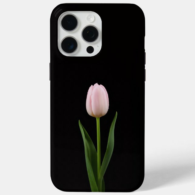 Black 4 Luxe iPhone 15 Pro Max, Blush Pink Tulip Case-Mate iPhone Hülle (Rückseite)