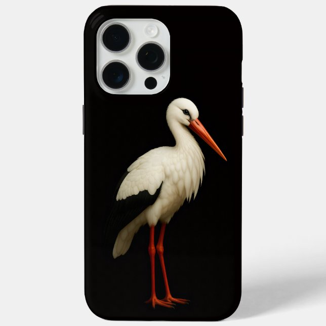 Black 4 Luxe iPhone 15 Pro Max, Graceful Stork Case-Mate iPhone Hülle (Rückseite)