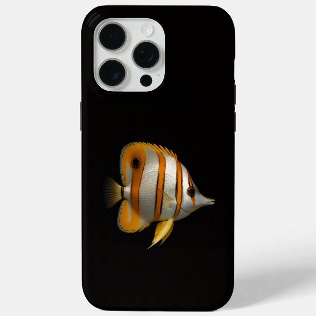 Black 4 Luxe iPhone 15 Pro Max, Reef Butterflyfish Case-Mate iPhone Hülle (Rückseite)