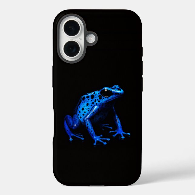 Black 4 Luxe iPhone 16 Case-Mate, Blue Frog Hülle (Rückseite)