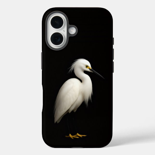 Black 4 Luxe iPhone 16 Case-Mate, Snowy Egret Hülle (Rückseite)