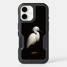 Black 4 Luxe iPhone 16 Case, Snowy Egret