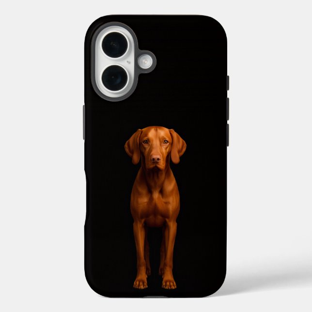 Black 4 Luxe iPhone 16 Mate, Agile Vizsla Dog iPhone 16 Hülle (Rückseite)