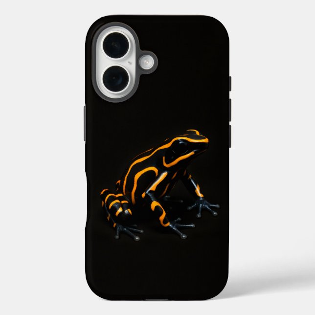 Black 4 Luxe iPhone 16 Mate, Black Orange Frog iPhone 16 Hülle (Rückseite)