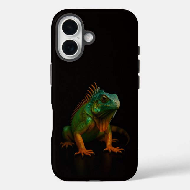 Black 4 Luxe iPhone 16 Mate, Green Iguana Hülle (Rückseite)