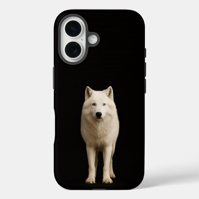 Black 4 Luxe iPhone 16 Mate, Ivory Arctic Wolf iPhone 16 Hülle (Rückseite)