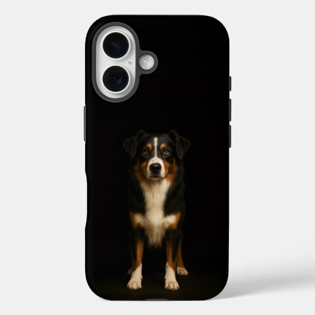 Black 4 Luxe iPhone 16 Mate, Wise Aussie Shepherd  iPhone 16 Hülle (Rückseite)