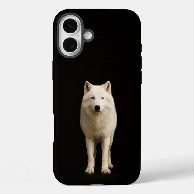 Black 4 Luxe iPhone 16 Plus, Ivory Arctic Wolf iPhone 16 Plus Hülle (Rückseite)