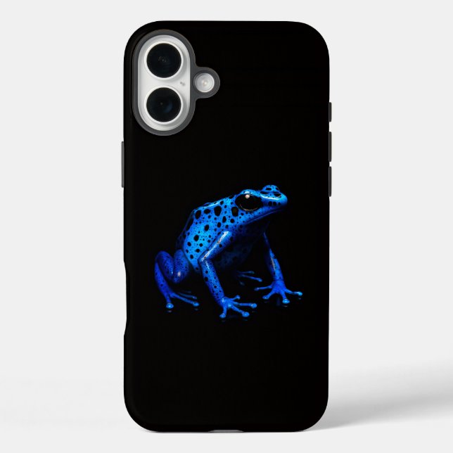 Black 4 Luxe iPhone 16 Plus Mate, Blue Frog Hülle (Rückseite)