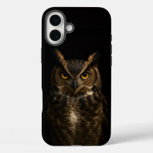 Black 4 Luxe iPhone 16 Plus Mate, Golden Eye Owl