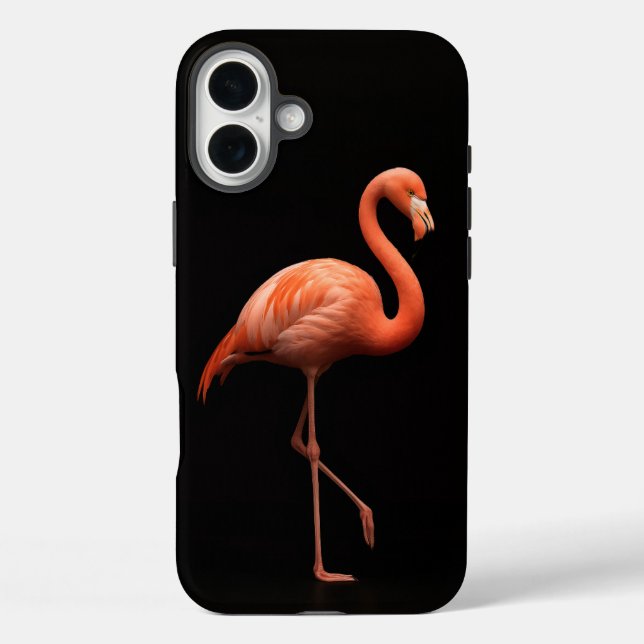 Black 4 Luxe iPhone 16 Plus Mate, rosa Flamingo Hülle (Rückseite)