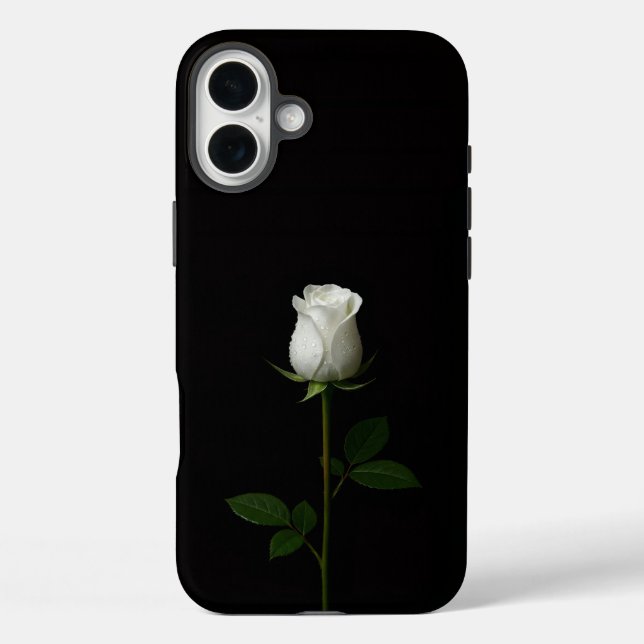 Black 4 Luxe iPhone 16 Plus, Pure White Rose iPhone 16 Plus Hülle (Rückseite)