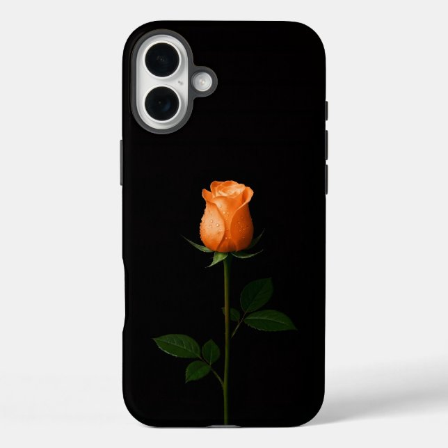 Black 4 Luxe iPhone 16 Plus, Sunset Orange Rose iPhone 16 Plus Hülle (Rückseite)