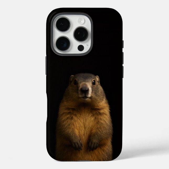 Black 4 Luxe iPhone 16 Pro, Fluffy Marmot Pro Hülle (Rückseite)