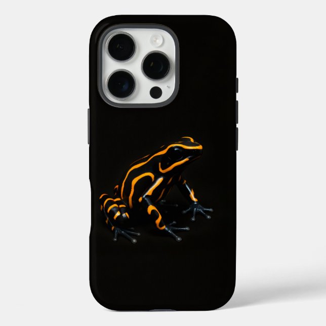 Black 4 Luxe iPhone 16 Pro Mate, Black Orange Frog Hülle (Rückseite)