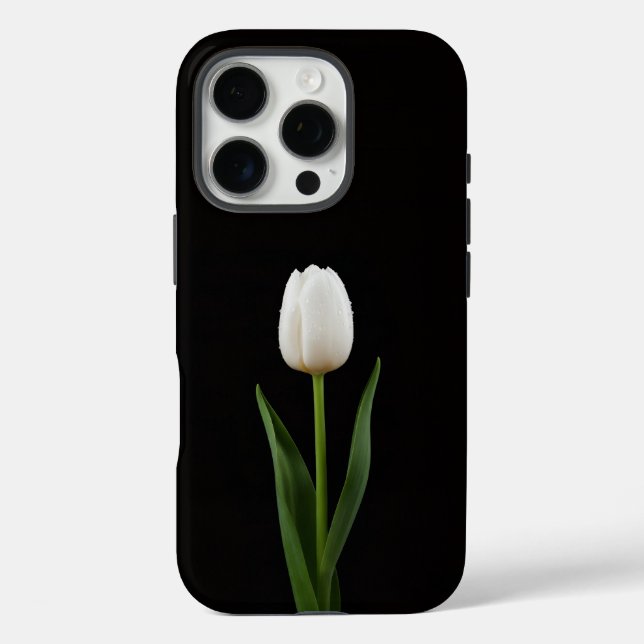 Black 4 Luxe iPhone 16 Pro, Pearl White Tulip iPhone 16 Pro Hülle (Rückseite)