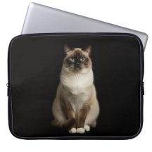 Black 4 Luxe Laptop Sleeve, Birmanese Cat