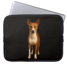 Black 4 Luxe Laptop Sleeve, Classy Basenji Dog