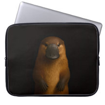 Black 4 Luxe Laptop Sleeve, Elegant Platypus