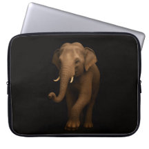 Black 4 Luxe Laptop Sleeve, Indian Elephant