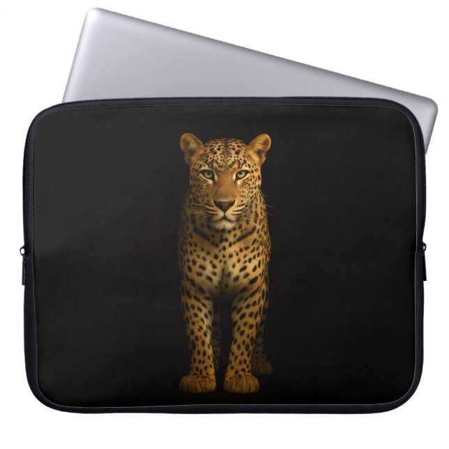 Black 4 Luxe Laptop Sleeve, Majestic Leopard Laptopschutzhülle (Vorderseite)