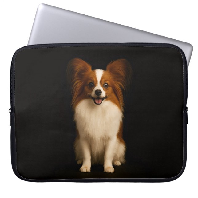 Black 4 Luxe Laptop Sleeve, Refined Papillon Laptopschutzhülle (Vorderseite)