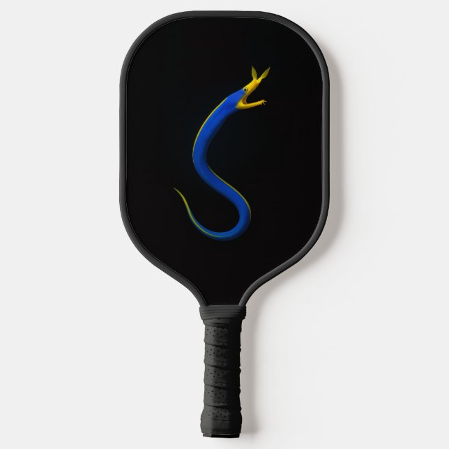 Black 4 Luxe Pickleball Paddle, Blue Ribbon Eel Pickleball Schläger (Rückseite)
