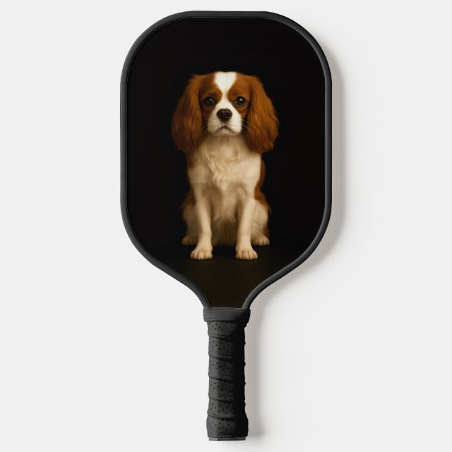 Black 4 Luxe Pickleball Paddle, Cavalier Spaniel Pickleball Schläger (Vorderseite)