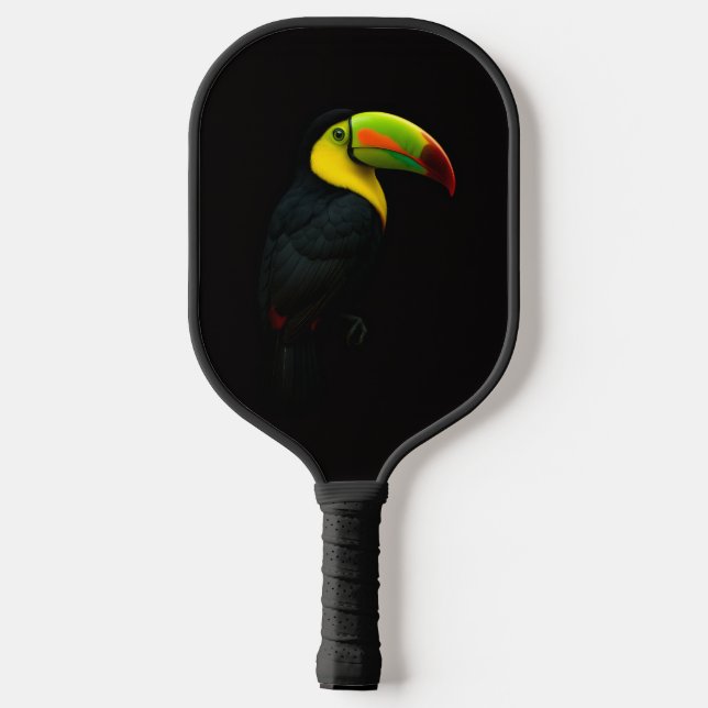 Black 4 Luxe Pickleball Paddle, Keel Billed Tucan Schläger (Rückseite)