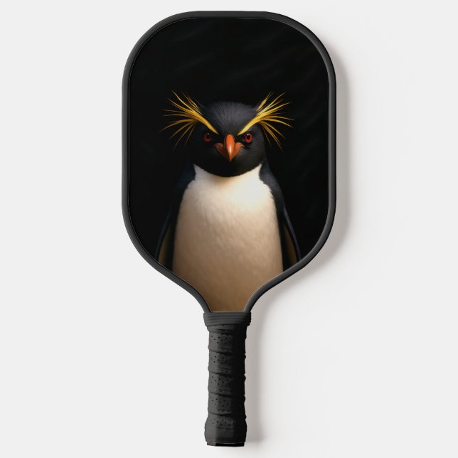 Black 4 Luxe Pickleball Paddle, Rockhopper Penguin Schläger (Rückseite)