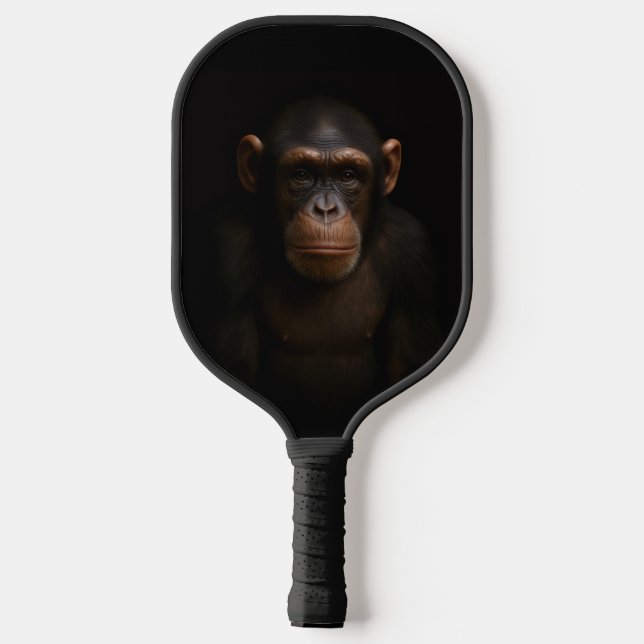 Black 4 Luxe Pickleball Paddle, Serene Chimpanzee Schläger (Rückseite)