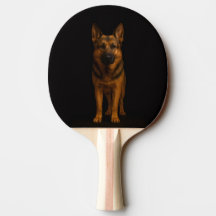 Black 4 Luxe ping pong paddle, German Shepherd