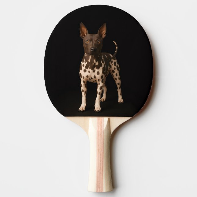 Black 4 Luxe ping pong paddle, Hairless Terrier Tischtennis Schläger (Rückseite)