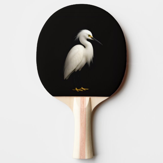 Black 4 Luxe ping pong paddle, Snowy Egret Tischtennis Schläger (Rückseite)